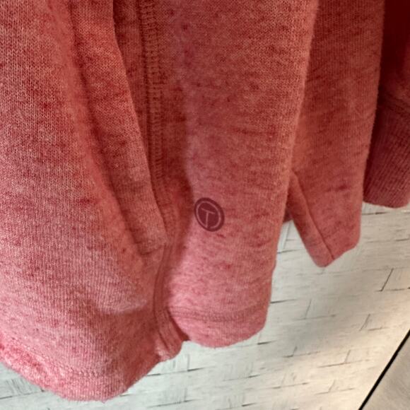 Talbots sweatshirt V-Mochneck collared button detail two pockets pink Cozycore - Picture 8 of 11